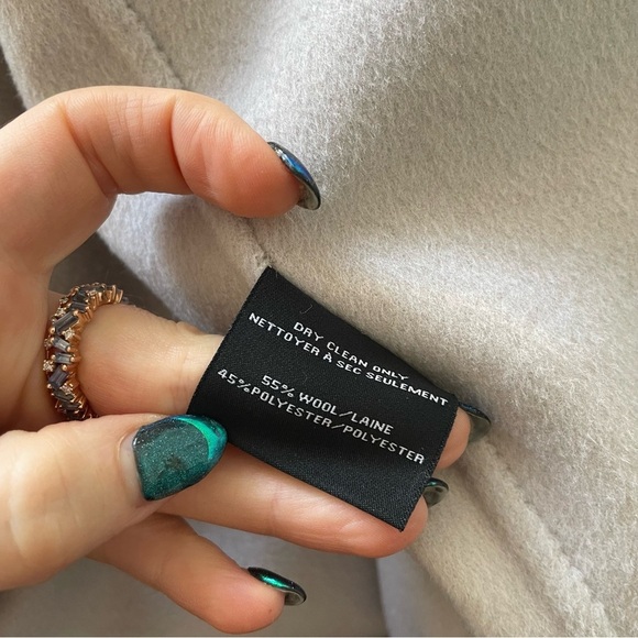 Lamarque Penelope Double Face Wool Gray 3/4 Sleeve Open Drape Front Coat EUC M/L - Picture 11 of 12